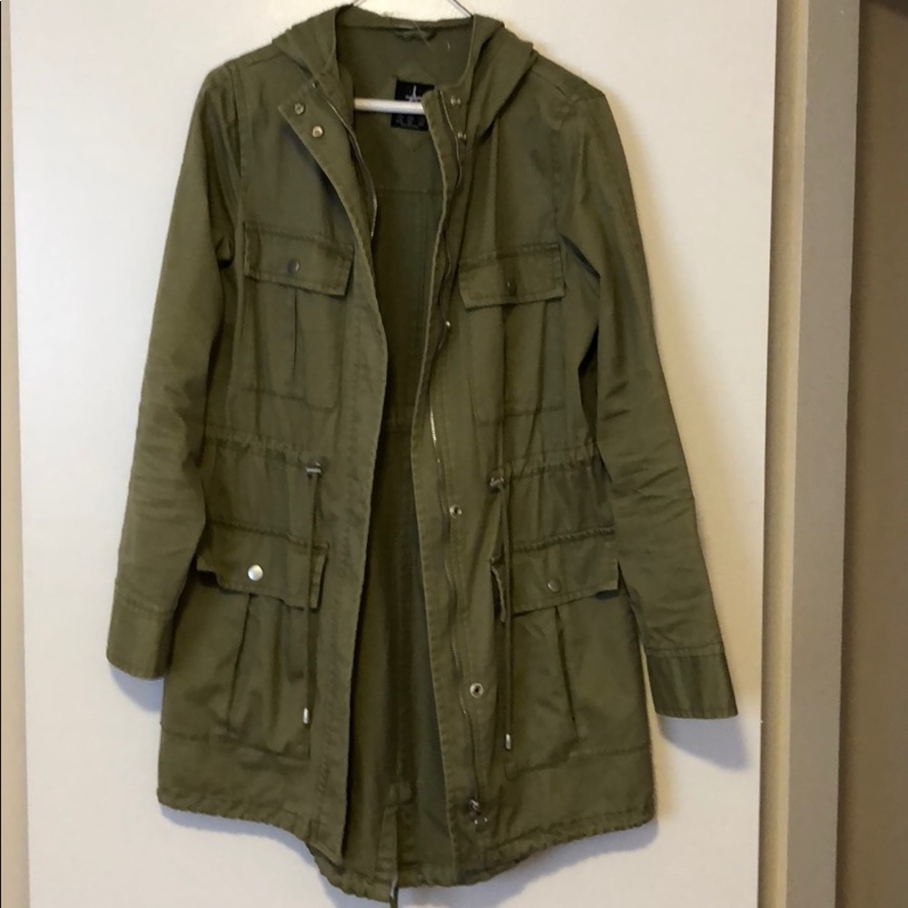 Green Hooded Utility Jacket